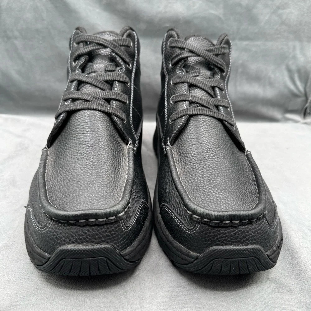 Orthofeet Ranger Men’s Black Leather Boots Casual Comfort Lace-Up Size 11 X-Wide